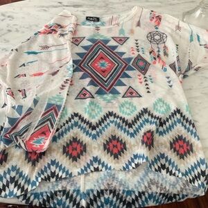 No size. Fit likes Medium. No size. Gently worn.